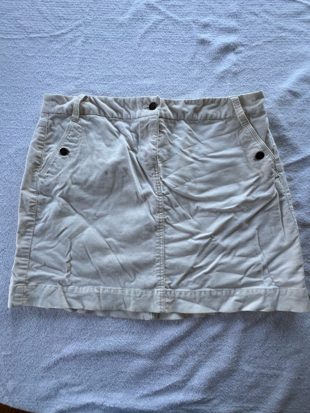 J. Crew Off-White Corduroy Mini Skirt